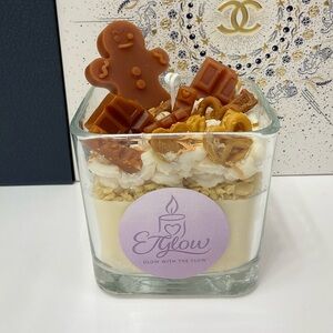 🕯️🍫🥨New Gingerbread Candle with Cream and Brown Accents